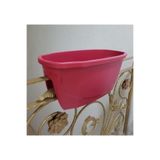 Asenya Zümrüt Saksı 15,5 Lt, Kırmızı, Küpeşte Balkon Saksısı, 58x24x29 cm