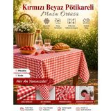 Ases Design Kırmızı Pötikareli Piknik Örtüsü - 100 x 100 cm