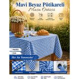 Ases Design Mavi Pötikareli Piknik Örtüsü - 160 x 160 cm