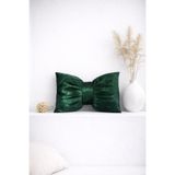 Ases Design Monoray Saten Fiyonk Tasarımlı Yeşil Dekoratif Kırlent