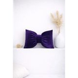 Ases Design Mor Kadife Fiyonk Tasarımlı Dekoratif Kırlent - 40 x 45 cm