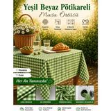 Ases Design Pötikareli Piknik Örtüsü Masa Örtüsü Sofra Bezi Çok Amaçlı Kareli Balkon Bahçe Kamp Örtüsü Yeşil Beyaz - 100 x 100 cm