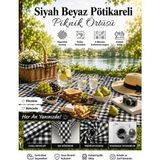 Ases Design Siyah Pötikareli Piknik Örtüsü - 80 x 160 cm