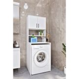 Ases Mobilya Esl0231 Çamaşır Makinesi Dolabı Banyo Dolabı Beyaz-Safir Meşe