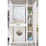 Ases Mobilya Esl0245 Çamaşır Makinesi ve Kurutma Makinesi Boy Dolaplı Banyo Dolabı Beyaz