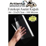 Asetat Kağıdı Pvc A4 100 Adet 100 Micron Fotokopi Asetatı Şeffaf A4 Kağıdı 21x29,7 Projektör Tepegöz