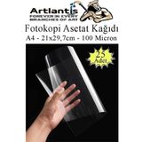 Asetat Kagidi Pvc A4 25 Adet 100 Micron Fotokopi Asetati Seffaf A4 Kagidi 21X29,7 Projektor Tepegoz