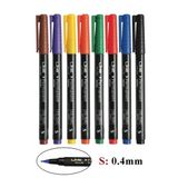 Asetat Kalemi 8 Renk 0.4 Mm 1 Paket Lineplus İnce Uçlu Cd Kalemi S Keçe Uçlu Kalem Silinmez Renkli Permanent Kalem