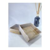 ASETATSTATİON 12x12x3 Asetat Kapaklı Kraft Kutu (50ADET) Düğün, Mum, Nişan, Kına Yasini Şerif Hediyelik Kutu