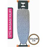 Asev Home İpli Ayarlanabilir storperli Ütü Masası Kılıfı örtüsü bezi Ahter Gri 55x140 cm