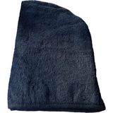 Asev Home Lastikli Ayarlanabilir %100 Pamuklu Saç Bonesi Saç Havlusu SİYAH– Terletmeyen Duş ve Kuaför Bonesi - Siyah - 50 x 70 cm