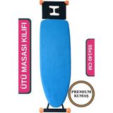 Asev Home Ütü Masası Kılıfı 55X140 cm Ipli Stoperli Keçeli Büyük Boy Premium Light Blue