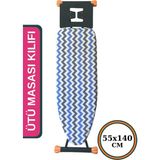Asev Home Ütü Masası Kılıfı Büyük Boy İpli Stoperli Keçeli Kılıfı Örtüsü Bezi 55 x 140 cm Larissa - Şeffaf - 55X140