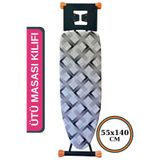 ASEV HOME Ütü Masası Kılıfı Büyük Boy İpli Stoperli Keçeli Kılıfı Örtüsü Bezi 55x140cm Karosi