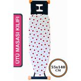 ASEV HOME Ütü Masası Kılıfı Büyük Boy Ipli Stoperli Keçeli Kılıfı Örtüsü Bezi 55x140cm Love