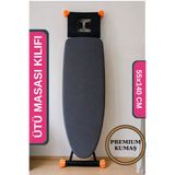 Asev Home Ütü Masası Kılıfı Büyük Boy Ipli Stoperli Keçeli Örtüsü Bezi 55X140CM Premium Dark2