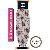 ASEV HOME Ütü Masası Kılıfı Keçeli İpli Stoperli Büyük Boy 55x140 cm ÇITIR ÇİÇEK