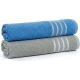 Asev Tekstil 2lı 70X140 Banyo Havlusu - 70 x 140 cm - Yeşil - Mavi