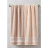 Asev Tekstil 2lı 70X140 Banyo Havlusu - Bej - Krem - 70 x 140 cm