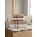 Asev Tekstil 90X150 & 50X90 cm Nevora Serisi 4’lü Banyo Havlu Seti – Hamam Seti - Krem - Bej - 90 x 150 cm - 50 x 90 cm