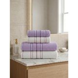 Asev Tekstil 90X150 & 50X90 cm Nevora Serisi 4’lü Banyo Havlu Seti – Hamam Seti - Krem - Lila - 90 x 150 cm - 50 x 90 cm