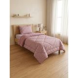 Asev Tekstil Premium Wellsoft Silikon Dolgulu Tek Kişilik Yorgan + Yastık Kılıfı Set - Uyku Seti - Pembe