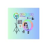 Asfal 10 Inç 26 Cm Rgb Çok Renkli Led Make Up Selfie Işığı 210 Cm Tripot Selfie Çubuğu Tiktok Işığı