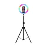 Asfal 13 inç RGB Kumandalı LED Make Up Işığı 210 cm Tripot Telefon Tutucu ile Uzaktan Kumanda Özellikli
