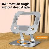 Asfal 14 Inç Uyumlu Masaüstü Metal Tablet Tutucu 360° Dönebilen Yükseklik Ayarlı Telefon, Ipad ve Tablet Standı - Gümüş - Gri
