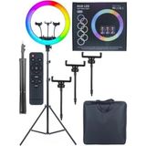 Asfal 18 inç Rgb Işık Kumandalı Çantasızdır LED Make Up Selfie Işığı 210 cm Tripotlu Tiktok Işığı