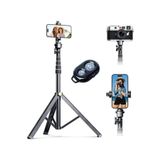 Asfal 195 Cm Çantalı, Kumandalı 2in1 Tripod Ve Selfie Çubuğu Telefon Ve Kamera Uyumlu Taşınabilir Monopod