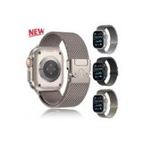 Asfal Apple Watch 3/4/5/6/7/8/9/10/Se/Ultra/Ultra2 44Mm/45Mm/46Mm/49Mm Uyumlu Milano Metal Hasır Kordon