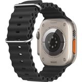Asfal Apple Watch Uyumlu 42 mm 44 mm 45 mm 49 mm Kordon 1/2/3/4/5/6/se/7/8/ Watch Ultra Ocean Kordon - Siyah - Mavi