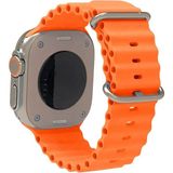 Asfal Apple Watch Uyumlu 42 mm 44 mm 45 mm 49 mm Kordon 1/2/3/4/5/6/se/7/8/ Watch Ultra Ocean Kordon - Turuncu - Mavi