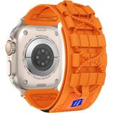 Asfal Apple Watch Uyumlu Hasır Kordon Watch Ultra 3 4 5 6 7 8 Se Ultra 42 44 45 49 mm Uyumlu Şık Kordon - Açık Turuncu