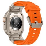 Asfal Apple Watch Uyumlu Şık Kordon - Turuncu - Gri