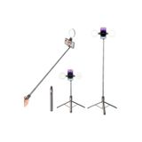 Asfal Aynalı, Çift Işıklı, Bluetooth Uzaktan Kumandalı Selfie Işığı, 170 cm Tripod, Telefon Selfie Çubuğu