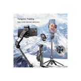 Asfal Çantalı, Led ışıklı, Kumandalı 101 cm Tripod Sarsıntı Önleyicili Selfie Çubuğu Taşınabilir Gimbal