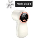 Asfal Ekstra Bıçaklı Şarj Göstergeli 3 Kademeli Tüy Toplama ve Tiftik Temizleme Makinesi - Açık Beyaz