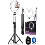 Asfal Kumandalı Youtuber Selfie LED Işıklı 210 cm Tripod 10 Inç(26 Cm) Kuaför Makyaj Işığı Tiktok Işığı