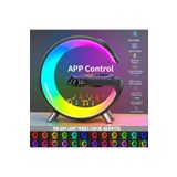 Asfal Renkli Rgb Akıllı Led Gece Ve Masa Lambası Hoparlör, Kablosuz Şarj, Çalar Saat, Dekoratif Lamba
