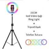 Asfal Rgb Işık Çok Renkli LED Make Up Selfie Işığı 210 cm Tripot Selfie Çubuğu Tiktok Işığı