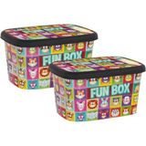 Asfar Funbox 2 Li Büyük Oyuncak Saklama Kutusu 50 Lt Siyah Renkli Plastik Tasarım