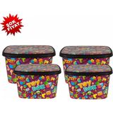 Asfar Oyuncak Saklama Kutusu Toybox 4'lü Büyük Set - Mor
