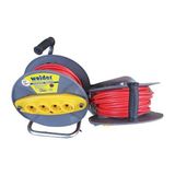 Asfar Welder Seyyar Makaralı Uzatma Kablo 3x2,5 mm 30 Metre - Kırmızı