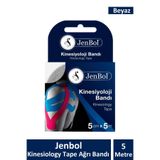 ASFSTORE Jenbol Kinesiology Tape Ağrı Bandı 5 cm x 5 m - Beyaz