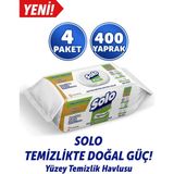 Asfstore Solo Temizlikte Doğal Güç Beyaz Sabun Ferahlığı Yüzey Temizlik Havlusu 100 Yaprak 4 Adet