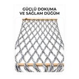 ASG EL İŞÇİLİĞİ KOLON İP ÖRGÜ (Double Braid ) İKİ KİŞİLİK HAMAK – MAX 200 KG Taşıma , SAĞLAM GERGİ AHŞAPLARI