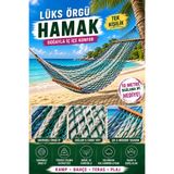 ASG Renkli İp Örgü (Double Braid ) Tek Kişilik Lüks Hamak 10 MT Bağlama İpi Hediye –Kampta-Piknikte-Terasta-Bahçede