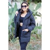 ASG TEKSTİL Kadın-Oversize Su Rüzgar Geçirmez Şişme Mont